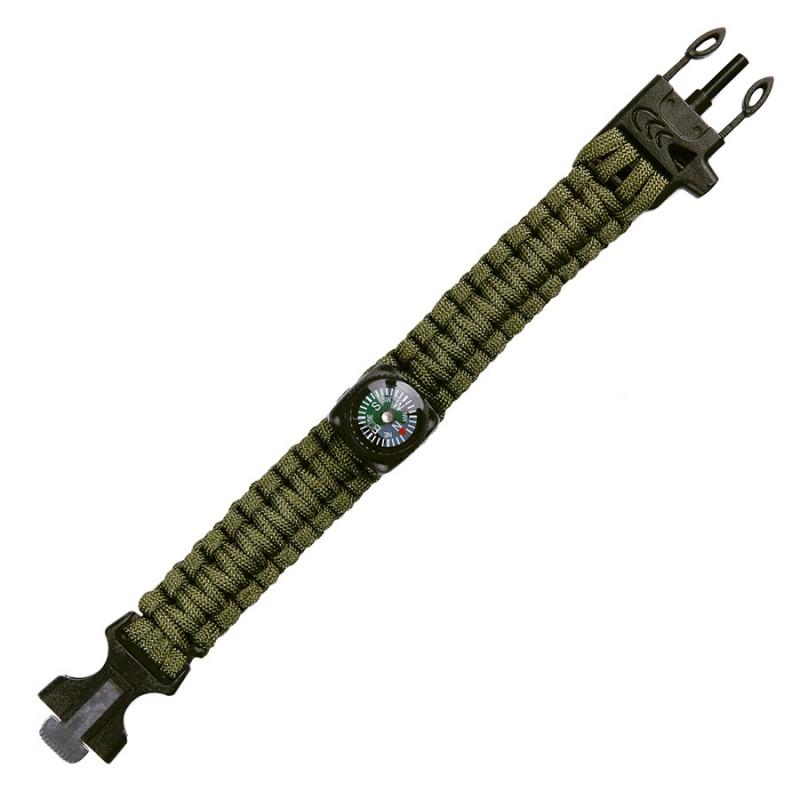 Survival Armband Groen Met Kompas / div kleuren leverbaar / bel voor actuele voorraad-1866-a